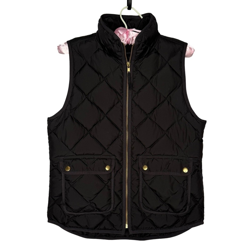 J. Crew Women's Excursion Quilted Puffer Vest Down Filled Black Size Small